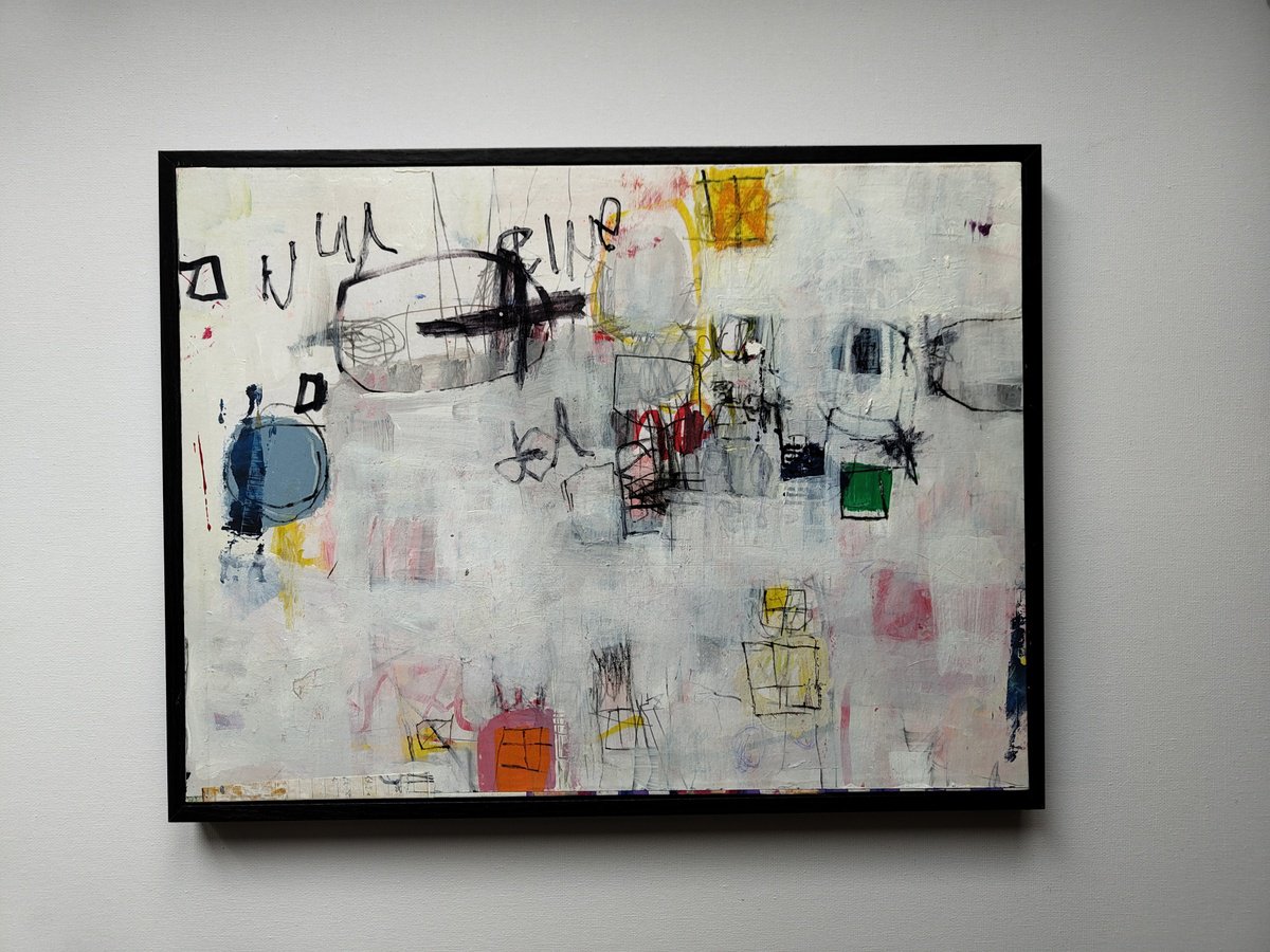 Abstract Acrylic Painting By Junichi Oboshi, 16 X 12", Just A Matter Of Time, Original Artwork