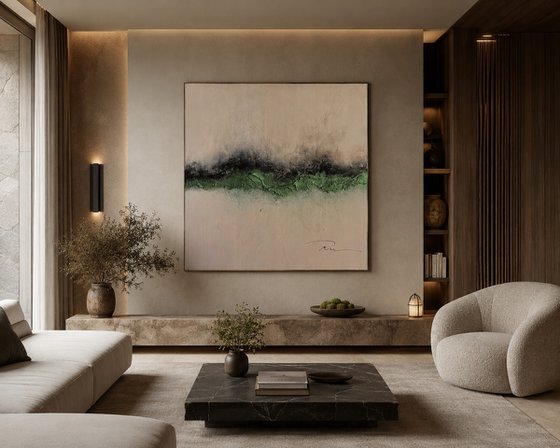 Abstract Evergreen Minimalism in Beige