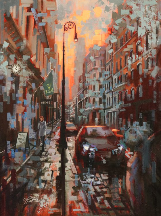 Evening Lights on Soho Street