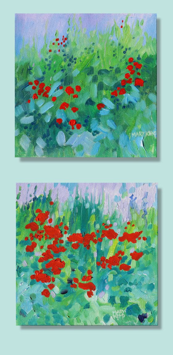 Floral Spring Abstract Set of 2