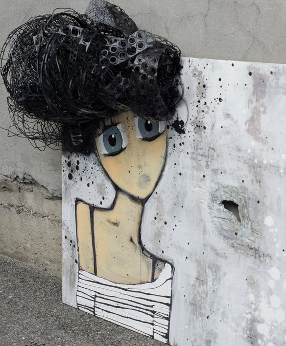 Girl Emerging From the Canvas