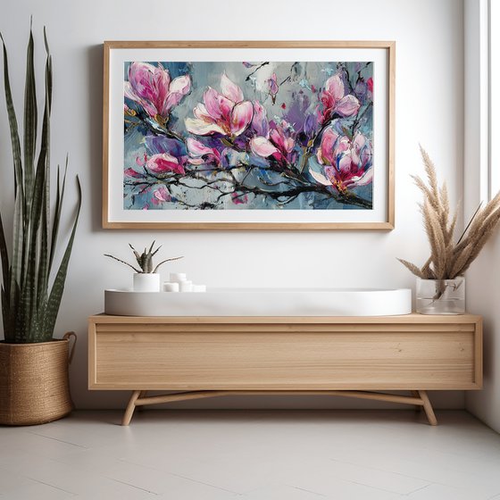 Magnolias on Beige
