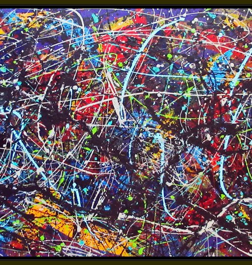CONVERGENCE 10,  Pollock style, framed by Tomaž Gorjanc - Tomo