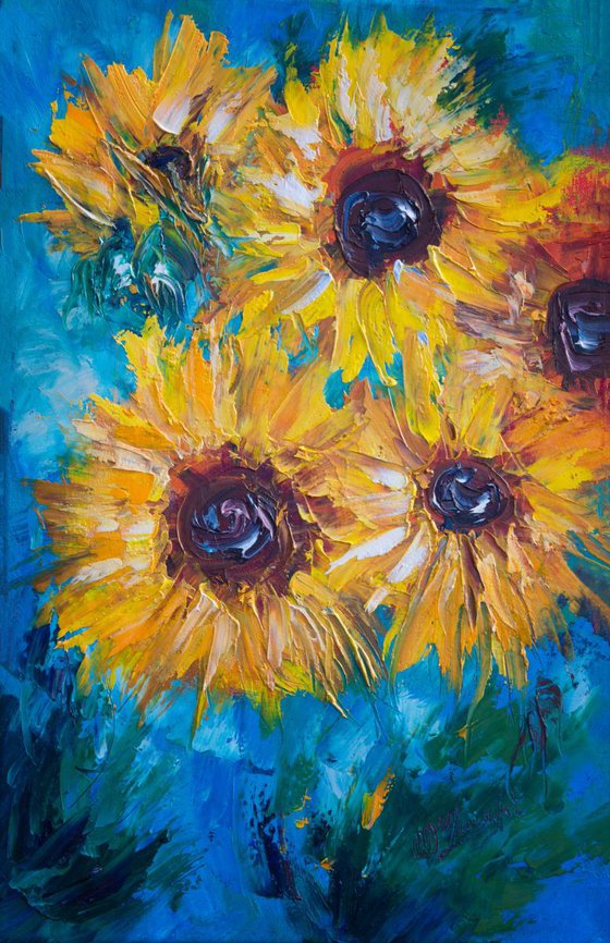 Sunflowers (palette knife)