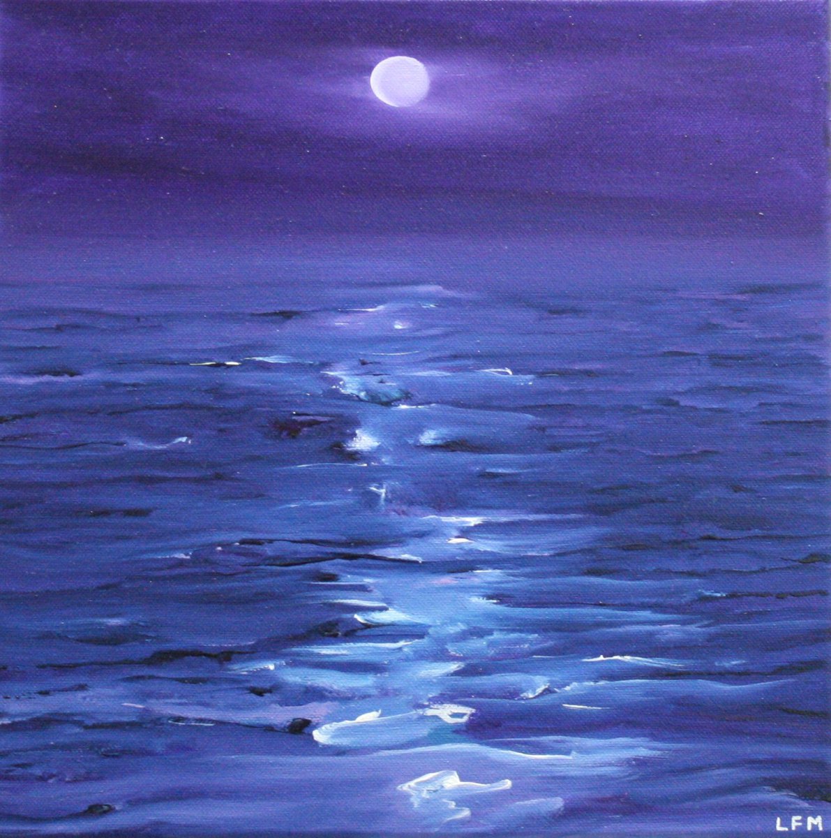 Moonlight over the Ocean by Linda Monk
