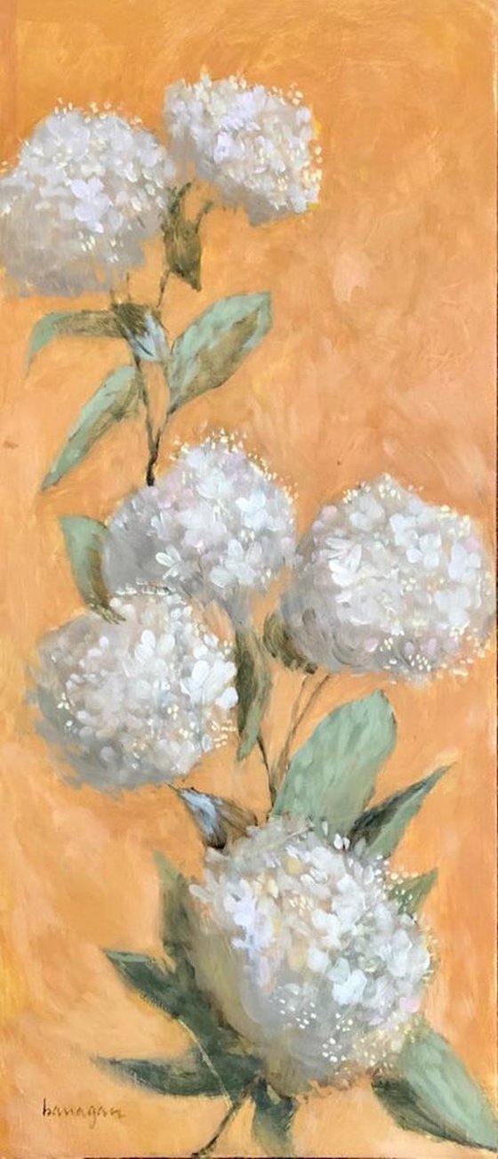 White Flowers Oil Painting