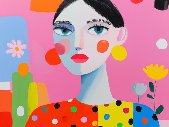 Polka Dot Woman Portrait