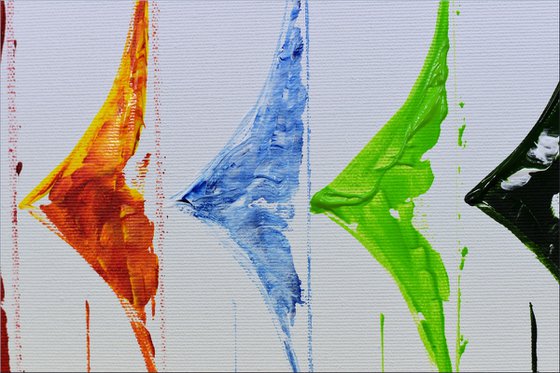 Race  - Abstract- Sailboat Painting- Acrylic Canvas Wall Art