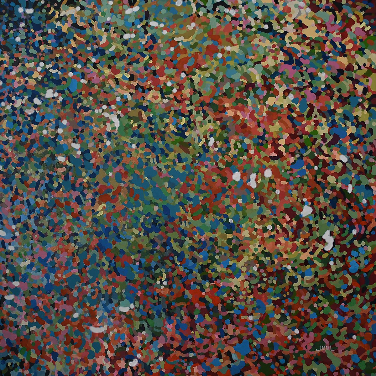 Organic Abstract Painting By Margaret Juul, 48 X 48", Radiant, Original Artwork