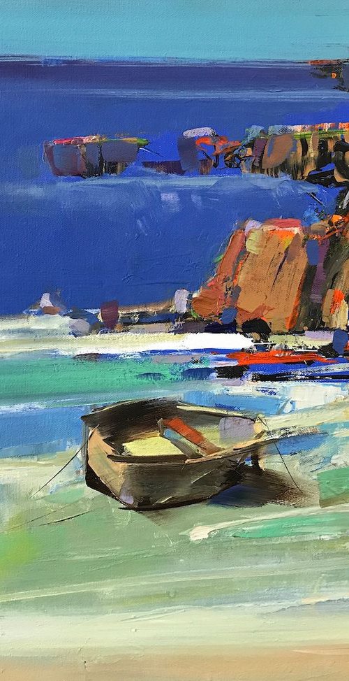 Seashore, Original oil painting, Handmade artwork, One of a kind by Vahe Yeremyan