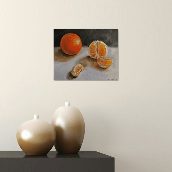 Orange fruit oil painting fruit still life original canvas art