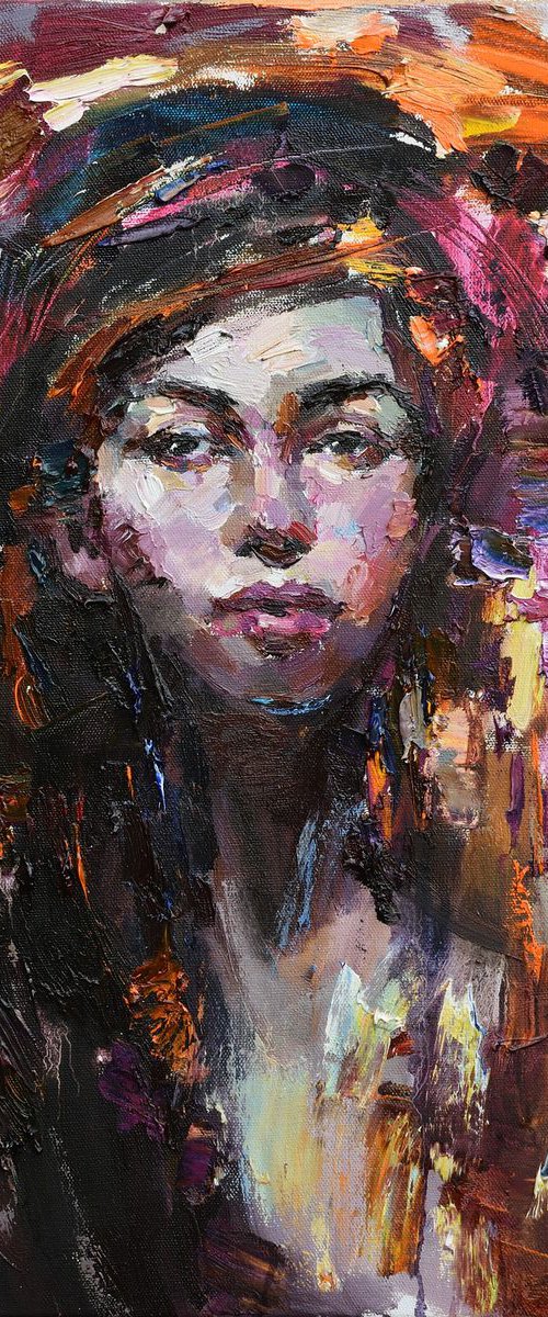 Abstract woman portrait painting #12 by Anastasiia Valiulina