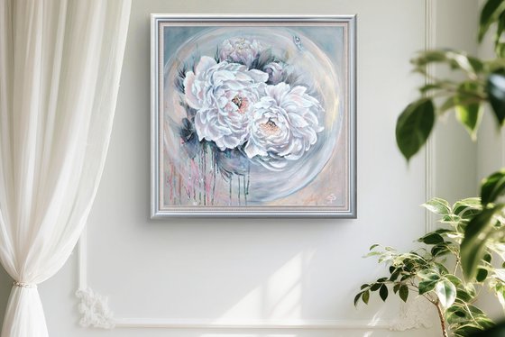 Embrace of peonies. Original.
