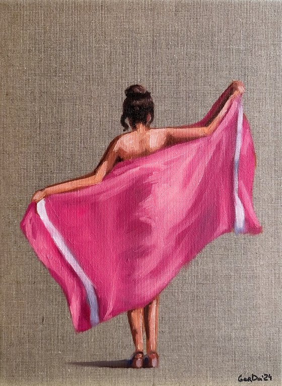 Woman with Pink Towel