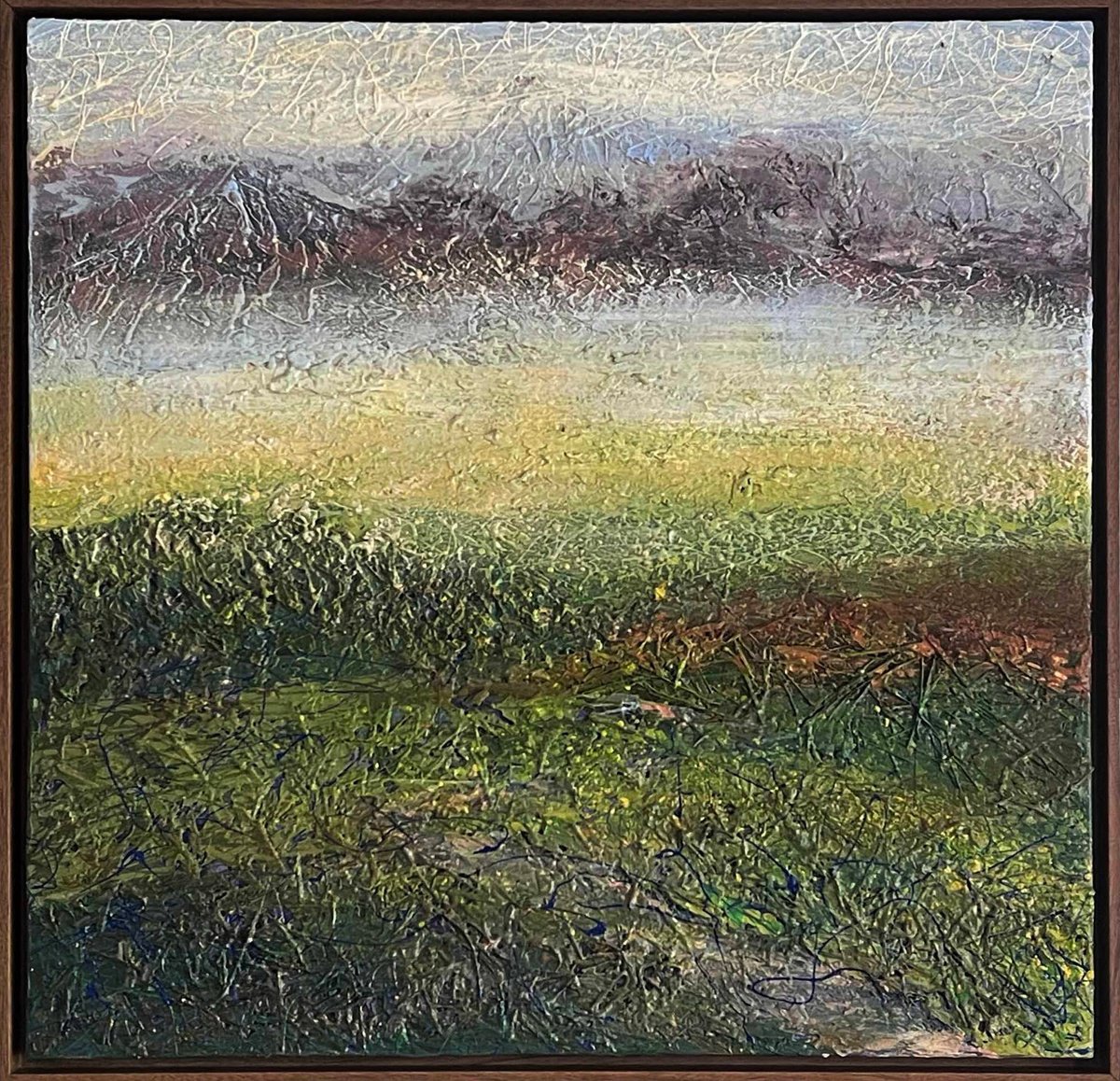 Impressionistic Landscape Acrylic Painting By Nadiia Antoniuk, 33 X 33", Perception Shift - Framed, Original Artwork