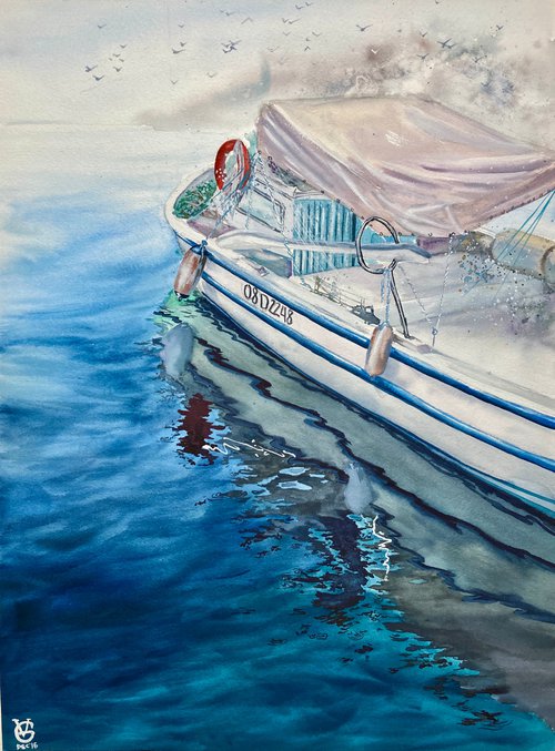 Fishing boat by Valeria Golovenkina