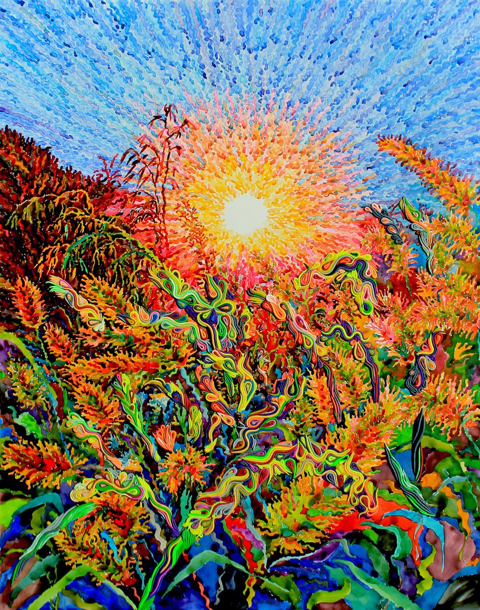 Impressionistic Botanical Watercolour By Tanbelia, 39 X 51", Couch Grass, Original Artwork