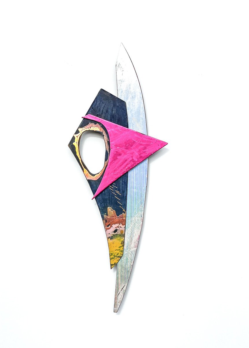 Organic Abstract Sculpture By Kimberlee Rocca, 14 X 37", Spy Glass, Original Artwork