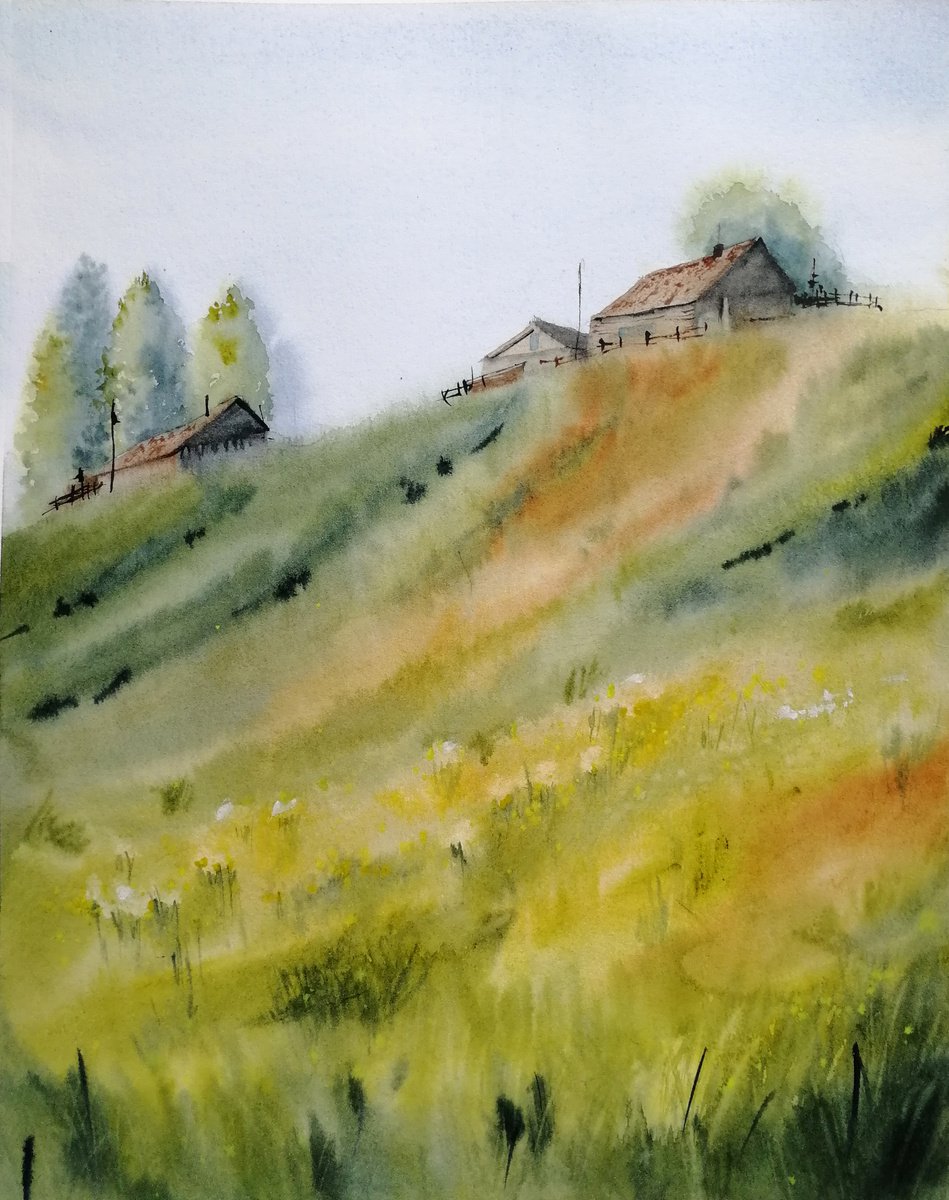 Farm landscape by Marina Zhukova