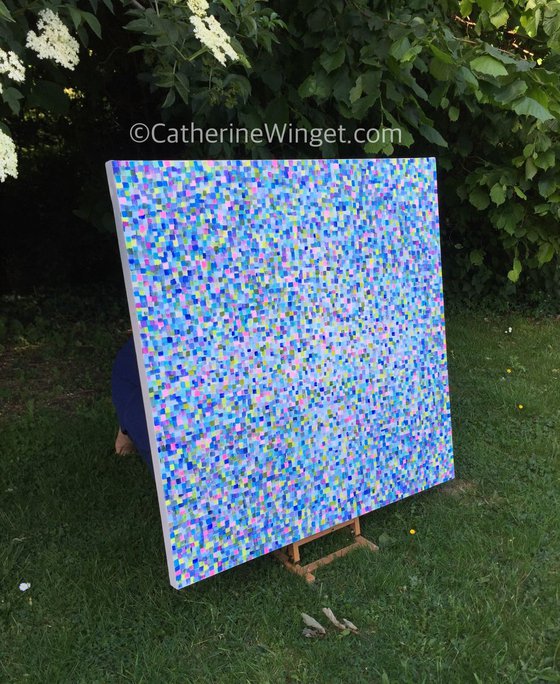 Shifting  Squares 100 x 100 cm 40" x 40" large painting