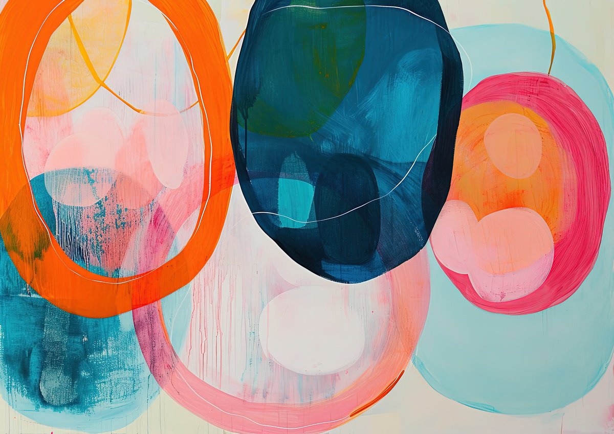 Painting with geometric shapes by Sasha Robinson