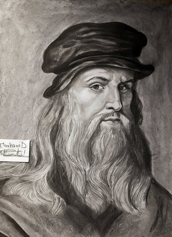 Leonardo Da Vinci Charcoal drawing by Mouhaned Salah Artfinder