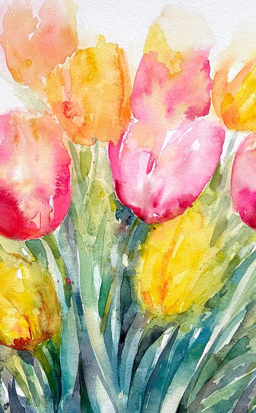Morning Radiance_ Tulips by Arti Chauhan