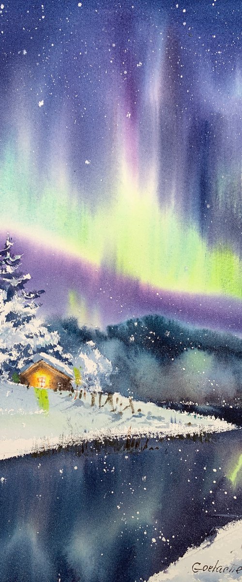 Aurora borealis #18 by Eugenia Gorbacheva