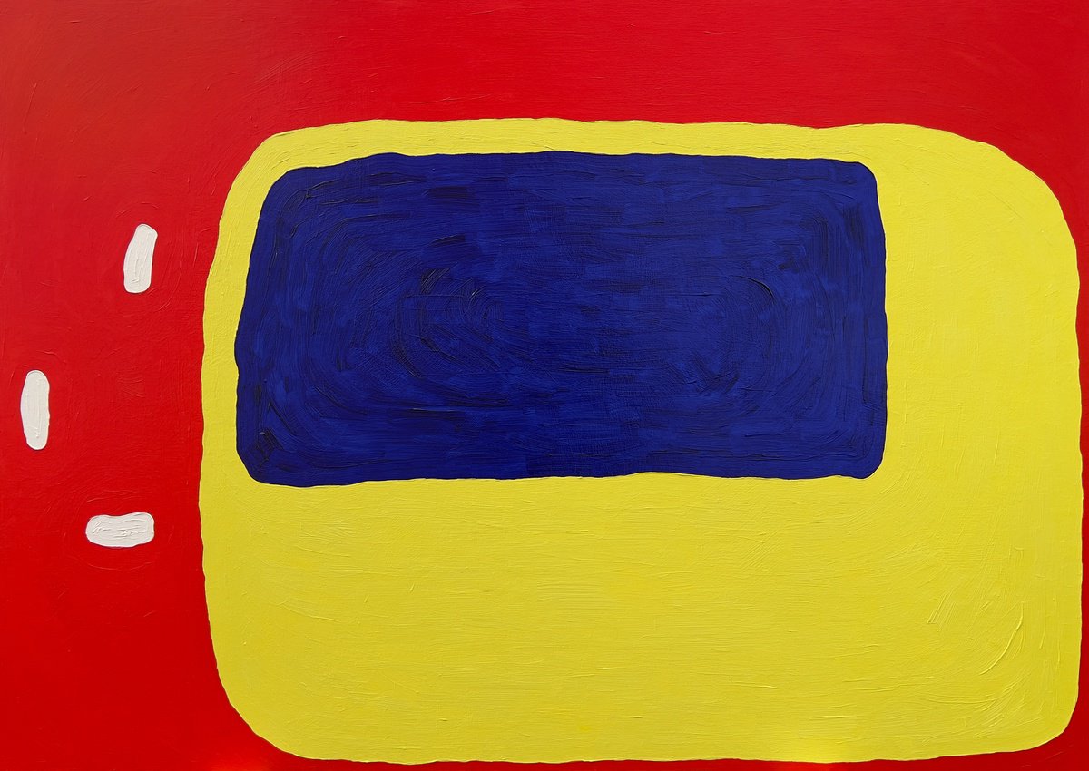 Naive Abstract Oil Painting By Ayesha Pearce, 33 X 23, Non-Scratch, Original Artwork