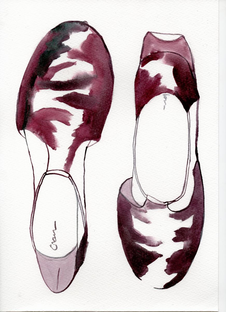 Shoe Sketch #2 - Gestural Impressionist Still Life Portrait by Eleanore Ditchburn