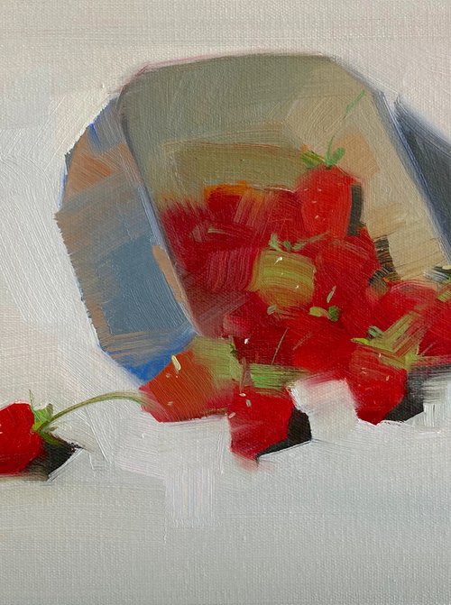 Strawberries, Original oil painting, Handmade artwork, One of a kind by Vahe Yeremyan