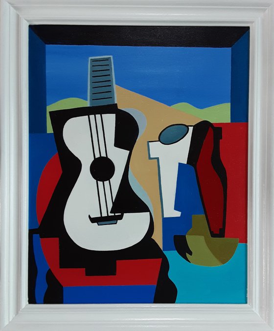 Still Life with Guitar and Bottle