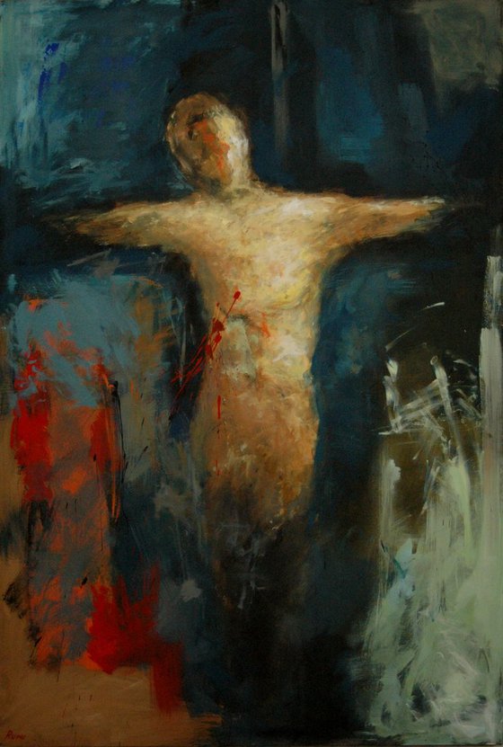 "Crucifix". XLarge figurative abstract. 150 x 100 cm.