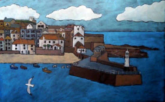 Smeaton's Pier and St Ives harbour.