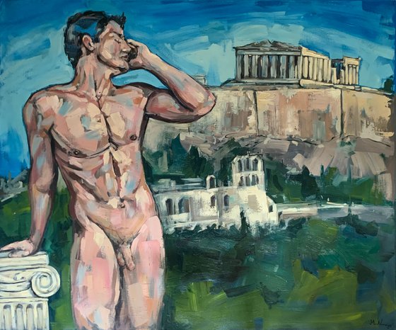 Naked man in Athens