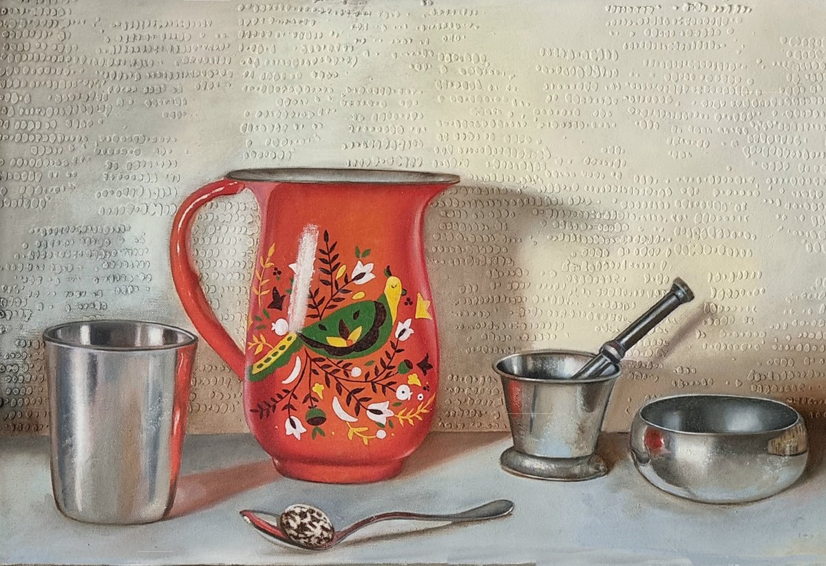Photorealistic Still Life Oil Painting By Priyanka Singh, 21 X 14", Bird And Egg, Original Artwork