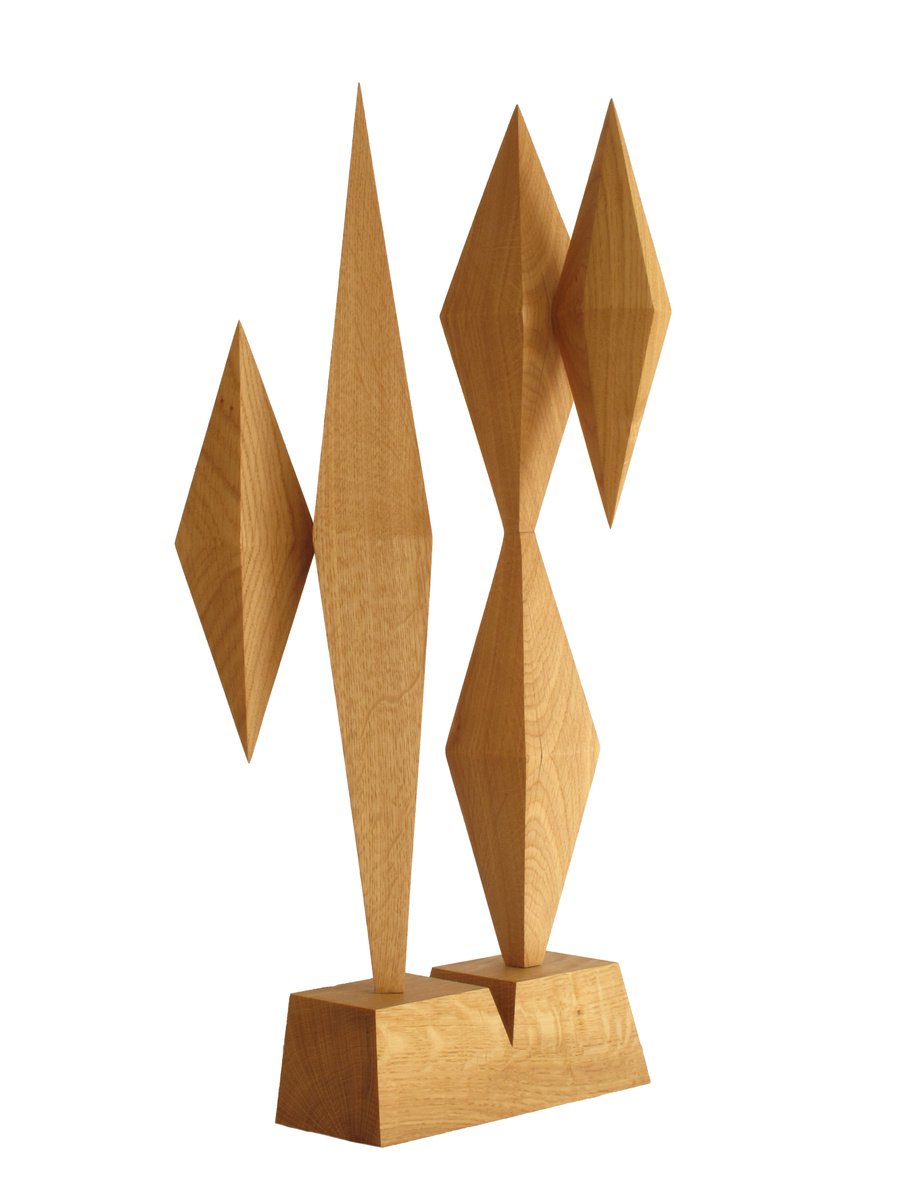 Urban And Pop Cityscapes Wood Sculpture By Nikola Tsvetanov, 9 X 20", "Obelisk", Original Artwork