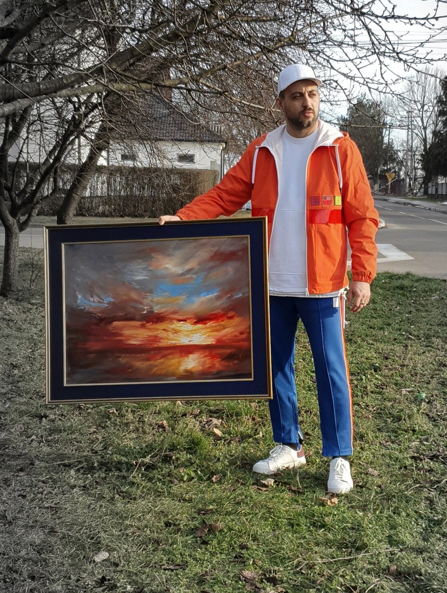 Abstract Landscape Oil Painting By Ivan Grozdanovski, 38 X 30, When Words Are Not Needed, Original Artwork