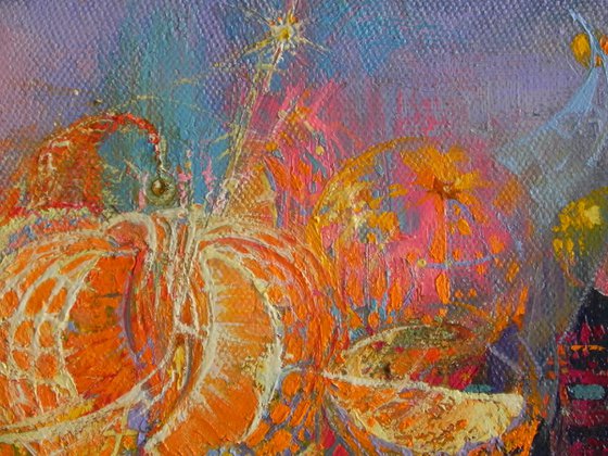 "Cheerful orange" Original art Original painting oil on canvas