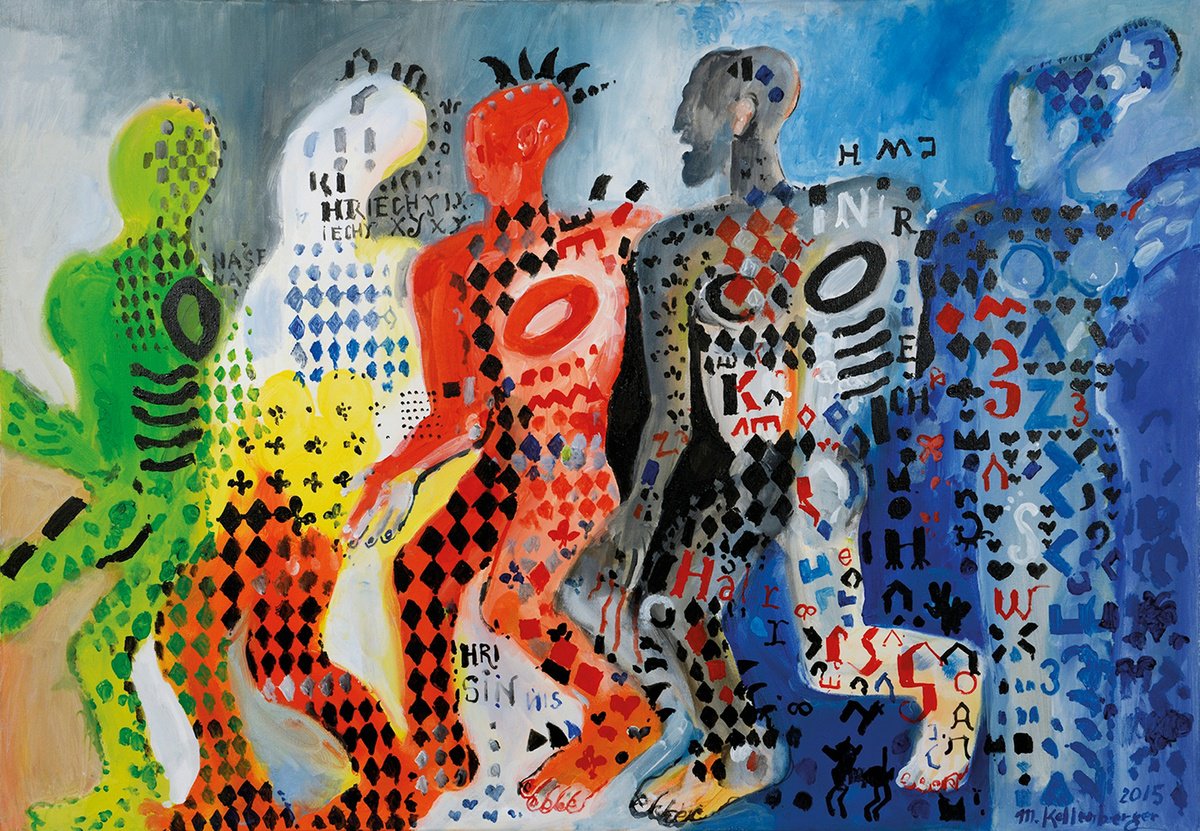 Impressionistic Portrait Acrylic Painting By Kellenberger Martin, 39 X 28", Our Sins, Original Artwork