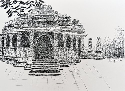 Sun Temple, Modhera, India 2 by Uma  Krishnamoorthy