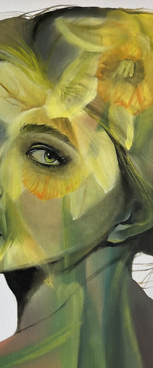 Woman portrait Narcissus by Myroslava Denysyuk