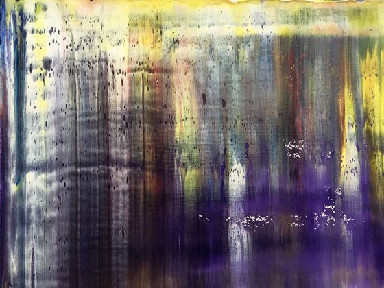 "Purple Rain" - FREE USA SHIPPING - Original PMS Abstract Oil Painting On Canvas - 16" x 20"