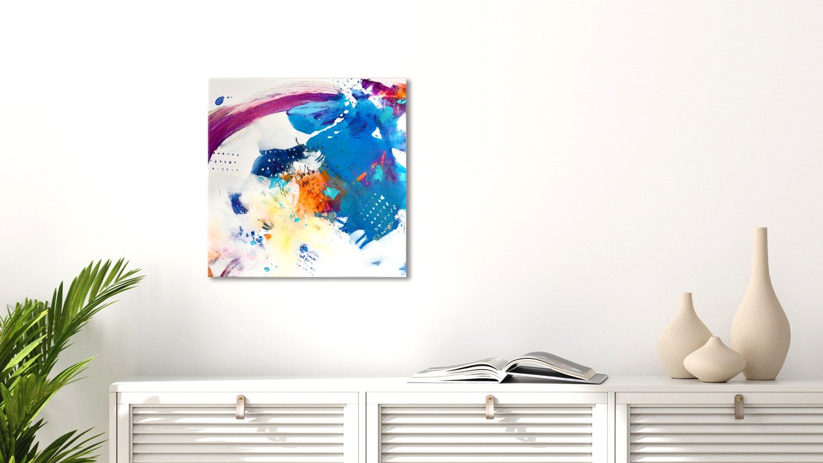 Abstract Acrylic Painting By Kirsten Handelmann, 16 X 16", Can