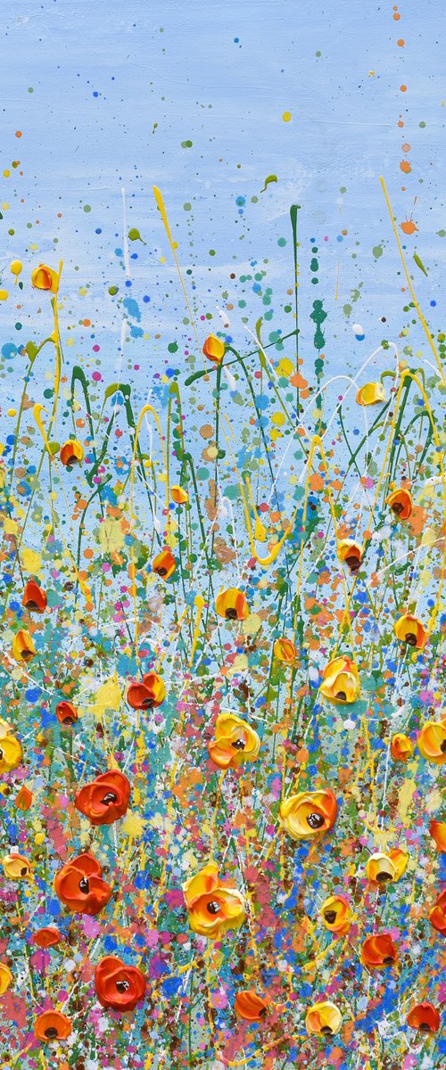 Summer Joy - Wildflower meadow painting, palette knife art by Olga Tkachyk