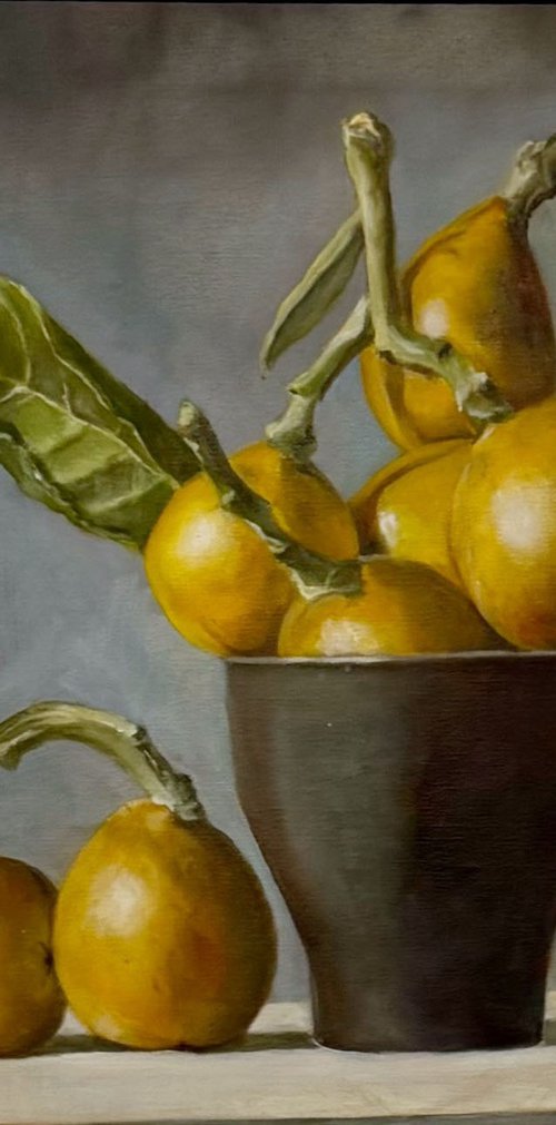 Still Life with Loquats by Liora Naor