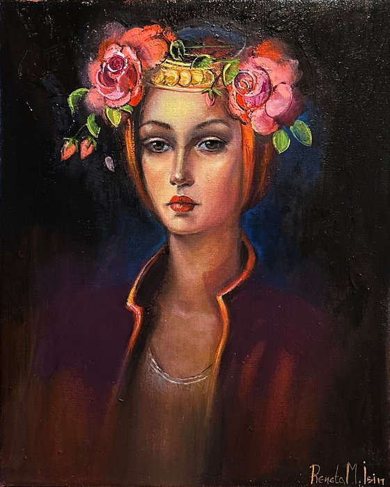 Girl with Roses