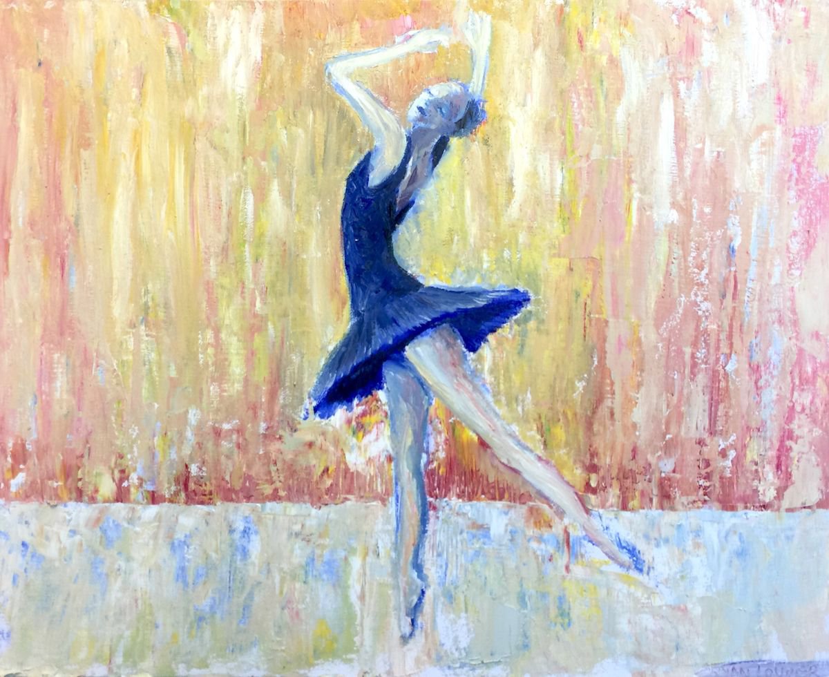 Ballet Dancer -Fire and Ice-? 16x20 Oil On Canvas board - Ballet painting - Dancing Paintin... by Ryan Louder