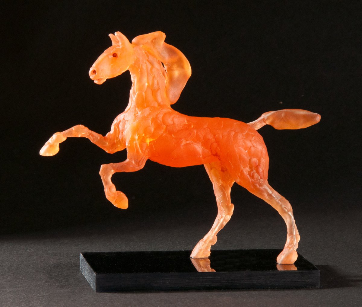Expressive Animal Sculpture By Holly Bennett, 6 X 5, Running Horse - Chestnut., Original Artwork