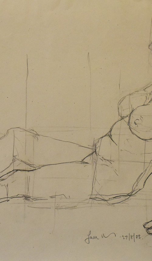 STUDY OF A FEMALE NUDE - LIFE DRAWING NO 616 by Ian McKay